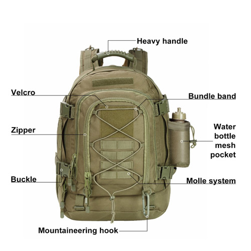 Military expandable hiking backpack